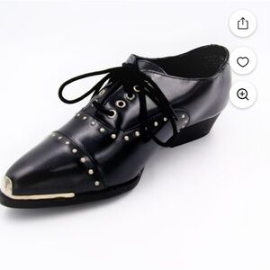 Chinese Laundry Black Lace-Up Studded Boots